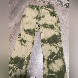 Green tie dye sweats